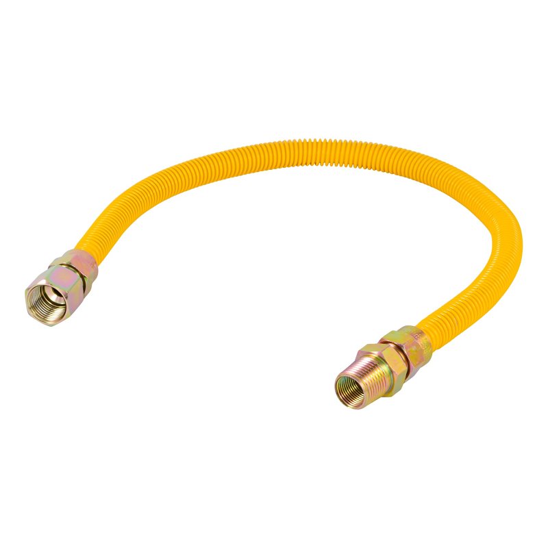 CASH ACME Eastman EZ-20 Series 20YE515024B Gas Connector, 1/2 in, FIP x MIP, 304 Stainless Steel, Epoxy-Coated, 24 in L PLUMBING, HEATING & VENTILATION CASH ACME