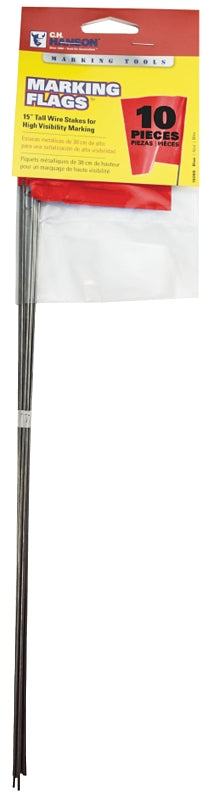 CH HANSON CH Hanson 15065 Stake Flag, Red, 2-1/2 in W Flag, 3-1/2 in H Flag, 15 in OAH, PVC Flag TOOLS CH HANSON
