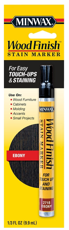 MINWAX Minwax 63490 Wood Finish Stain Marker, Liquid, Ebony, 9.9 mL Tube PAINT MINWAX