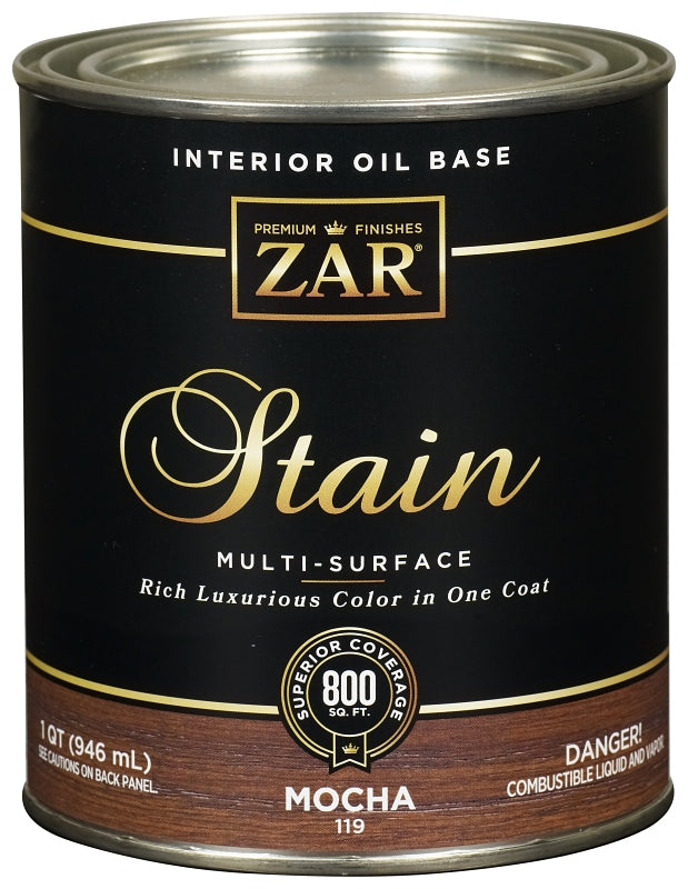 ZAR ZAR 11912 Wood Stain, Mocha, Liquid, 1 qt, Can