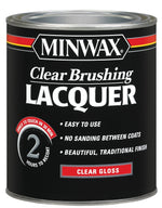MINWAX Minwax 155000000 Brushing Lacquer, Gloss, Liquid, Clear, 1 qt, Can PAINT MINWAX
