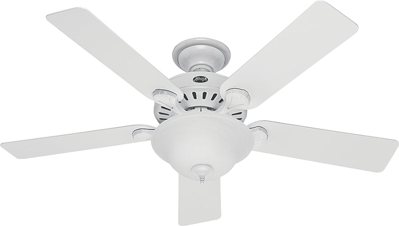 HUNTER Hunter 53251/28722 Ceiling Fan, 5-Blade, Beech/White Blade, 52 in Sweep, 3-Speed, With Lights: Yes ELECTRICAL HUNTER