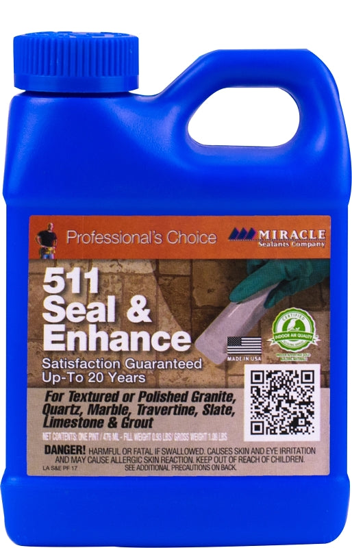 MIRACLE SEALANTS Miracle Sealants 511 Series SEENPT6 Seal and Enhance, 1 pt, Liquid, Solvent-Like