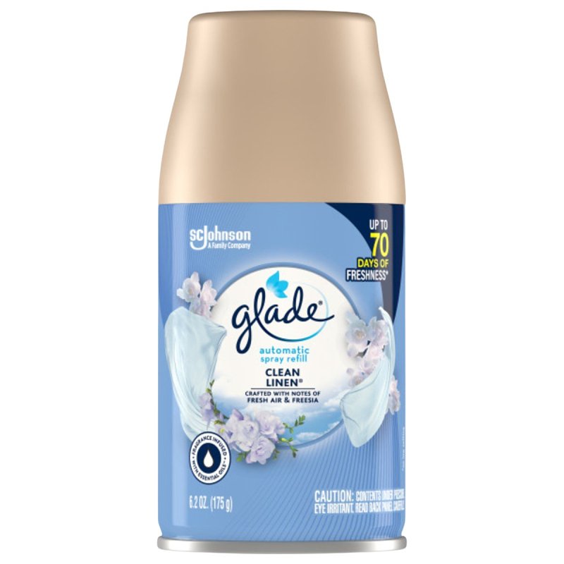 GLADE Glade 71773 Automatic Air Freshener Refill, 6.2 oz Can, Clean Linen, 60-Day Freshness