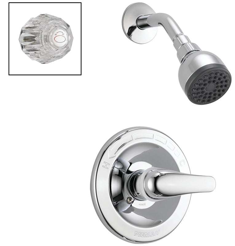 PEERLESS FAUCET Peerless P188710 Shower Faucet, 1.75 gpm, Brass, Chrome-Plated, Lever Handle, 1-Handle