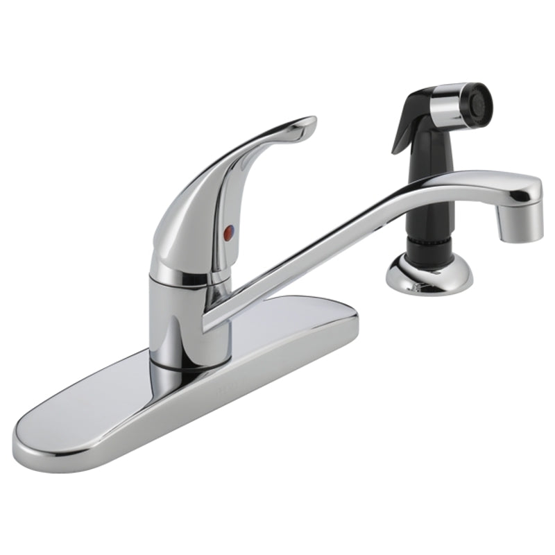 PEERLESS FAUCET Delta P115LF Kitchen Faucet with Side Sprayer, 1.8 gpm, 1-Handle, Chrome Plated, Deck, Lever Handle PLUMBING, HEATING & VENTILATION PEERLESS FAUCET