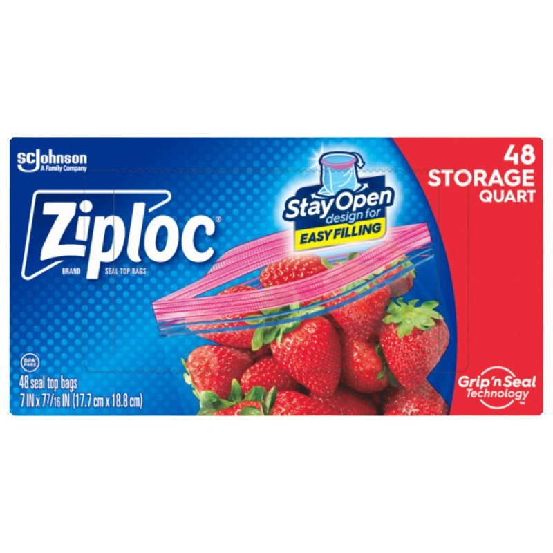 ZIPLOC ZIPLOC�� SUSO STORAGE BAG QUART 48 CT
