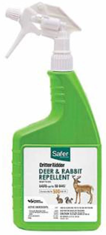 SAFER Safer Critter Ridder 5981 Deer and Rabbit Repellent, Ready-to-Use, Repels: Deer, Rabbits, Squirrels LAWN & GARDEN SAFER