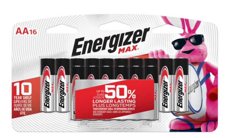 ENERGIZER BATTERY BATTERY ALKALINE MAX 16PACK/AA ELECTRICAL ENERGIZER BATTERY