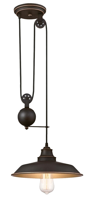 WESTINGHOUSE Westinghouse 63632 Pulley Pendant Light with Highlights, 120 V, 1-Lamp, Oil Rubbed Bronze Fixture ELECTRICAL WESTINGHOUSE