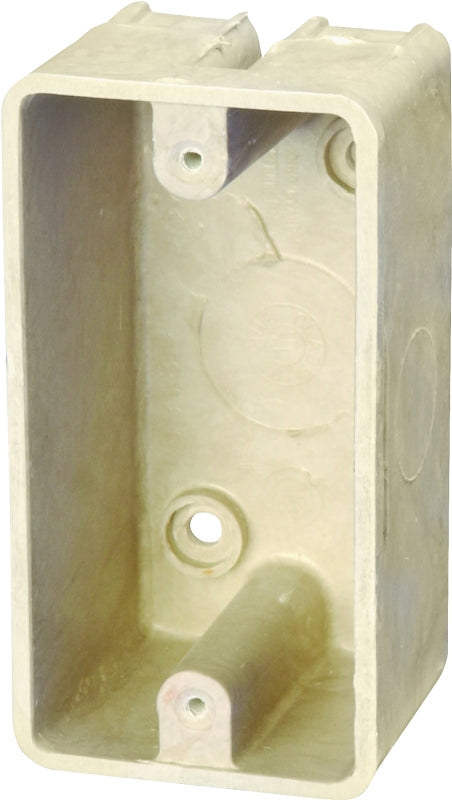 ALLIED MOULDED PRODUCTS fiberglassBOX 9318 Electrical Box, 1 -Gang, 4 -Knockout, Thermoset Fiberglass, Beige/Tan, Surface Mounting ELECTRICAL ALLIED MOULDED PRODUCTS