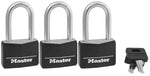 MASTER LOCK Master Lock 141TRILF Padlock, Keyed Alike Key, Large Shackle, 1/4 in Dia Shackle, 1-1/2 in H Shackle, Steel Shackle HARDWARE & FARM SUPPLIES MASTER LOCK