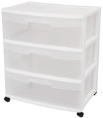 STERILITE Sterilite 29308001 Drawer Cart, 3-Drawer, Plastic, 21-7/8 in OAW, 15-1/4 in OAH, 24 in OAD HOUSEWARES STERILITE