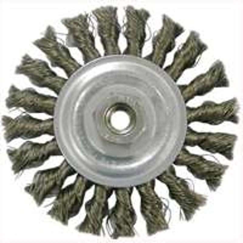 WEILER Weiler 36012 Wire Wheel Brush, 4 in Dia, 5/8-11 Arbor/Shank, Steel TOOLS WEILER