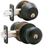 DEXTER BY SCHLAGE Schlage JC60VSTR716 Keyed Entry Knob and Deadbolt Combo, Mechanical Lock, Knob Handle, Round Design, Aged Bronze HARDWARE & FARM SUPPLIES DEXTER BY SCHLAGE