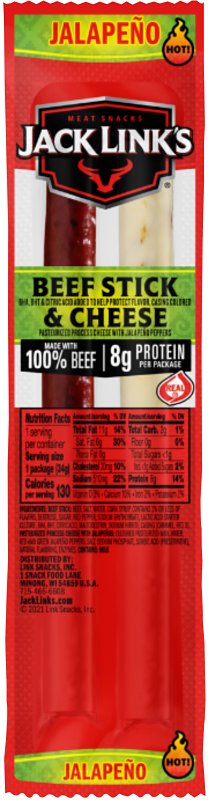 MIDWEST DISTRIBUTION Jack Link's 01040 Snack, Stick, Beef, Cheese, 1.2 oz