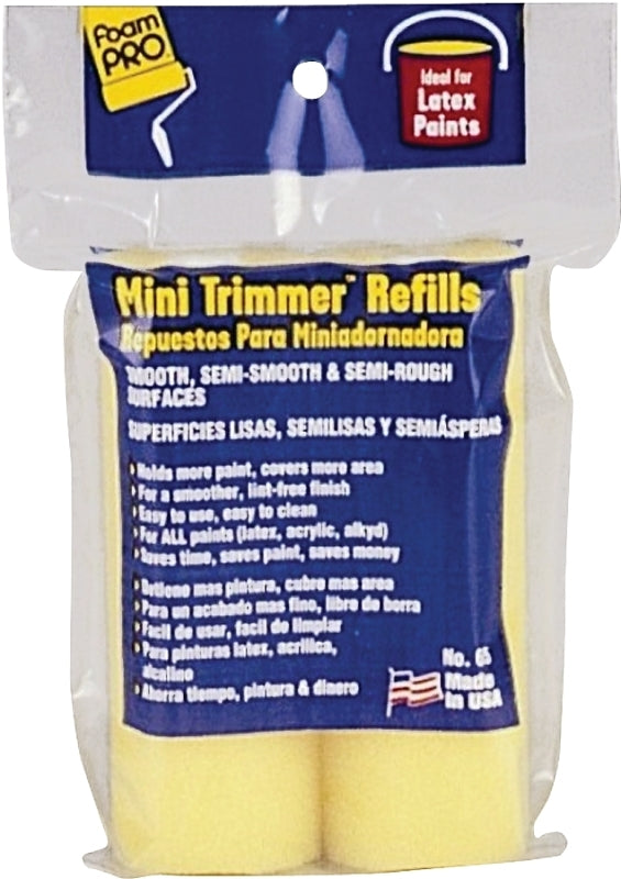 FOAMPRO Foampro 65 Trimmer Refill, 3/8 in Thick Nap, 4 in L, Foam Cover PAINT FOAMPRO