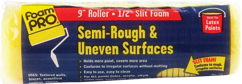 FOAMPRO Foampro 22 Roller Cover, 1/2 in Thick Nap, 9 in L, Foam Cover PAINT FOAMPRO