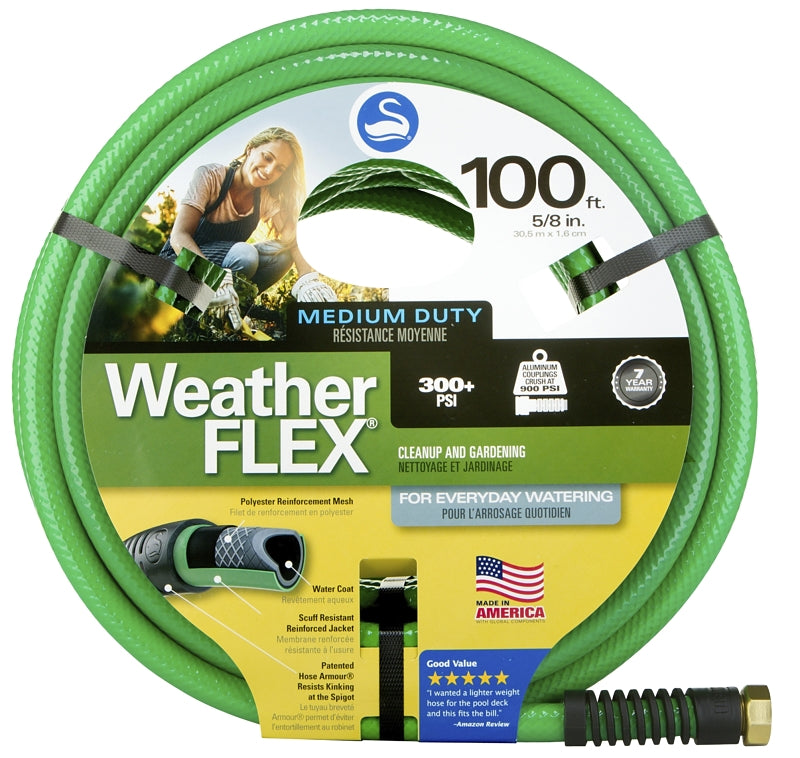 SWAN Swan SNWF58100 Garden Hose, 100 ft L, Vinyl, Green