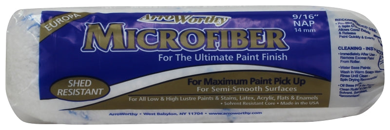 ARROWORTHY Arroworthy 9MFR4 Roller Cover, 9/16 in Thick Nap, 9 in L, Microfiber Cover