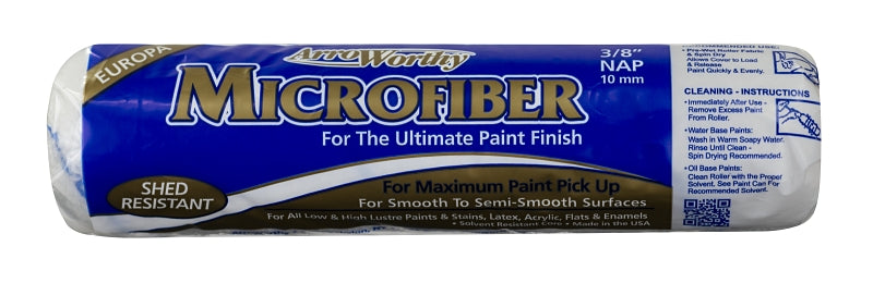 ARROWORTHY Arroworthy 9MFR3 Roller Cover, 3/8 in Thick Nap, 9 in L, Fabric Cover