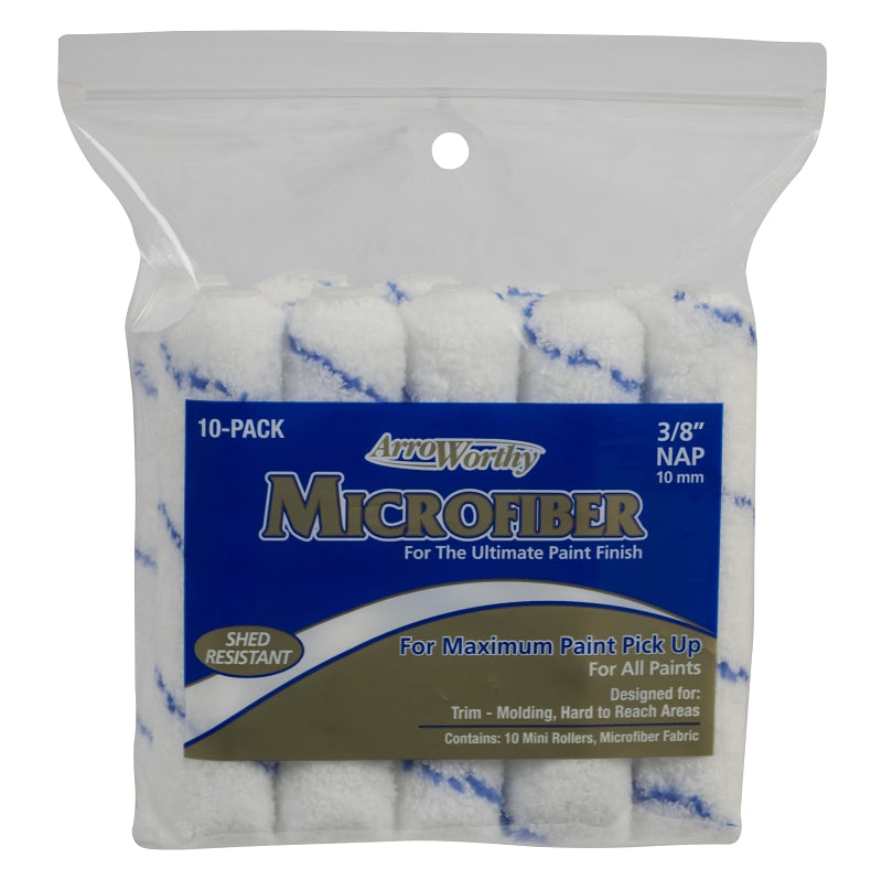 ARROWORTHY Arroworthy 6.5-MFR3CK Mini Roller Cover, 3/8 in Thick Nap, 6-1/2 in L, Microfiber Cover