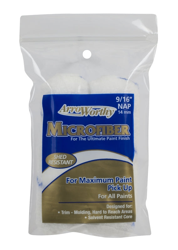 ARROWORTHY Arroworthy 4-MFR4T/P Mini Roller Cover, 9/16 in Thick Nap, 6-1/2 in L, Microfiber Cover, Blue/White