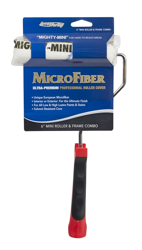 ARROWORTHY Barracuda 611B-MFR3C Rod Frame and Mini Cover, 3/8 in Nap, Microfiber Cover, 6 in L Roller