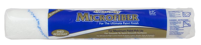 ARROWORTHY Arroworthy Microfiber 14MFR3 Roller Cover, 3/8 in Thick Nap, 14 in L, Fabric Cover, White