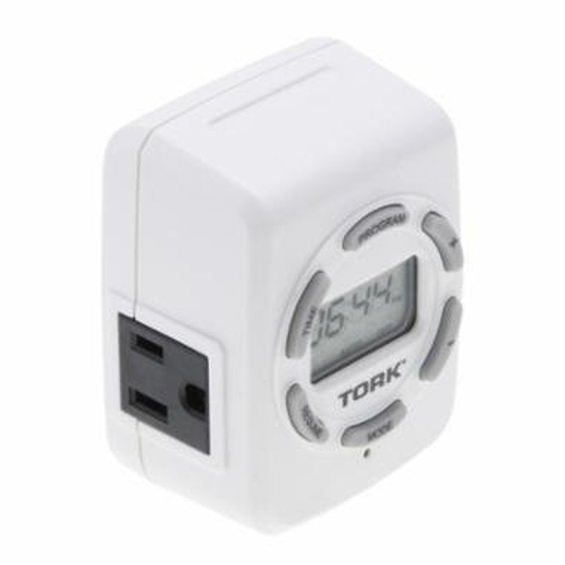 NSI Tork 458Z Astronomic Timer, 15 A, 7 Cycles, Digital Switch, 1 min to 7 days Time Setting, Digital Display, White ELECTRICAL NSI
