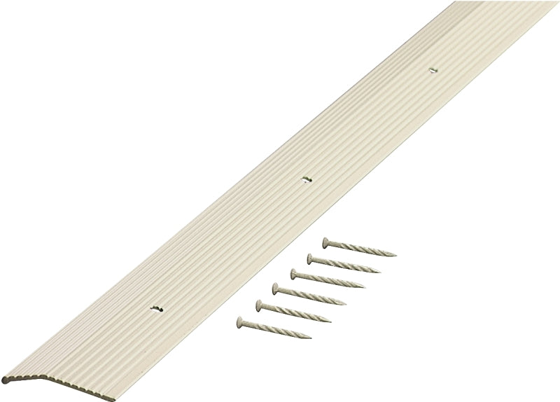 M-D M-D 74187 Carpet Trim, 36 in L, 1.38 in W, Fluted Surface, Aluminum, Almond