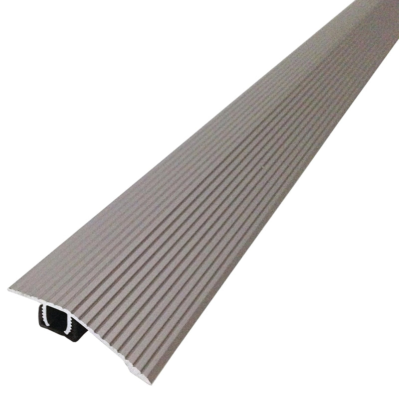 M-D M-D CINCH 43318 Seam Binder with Snaptrack, 36 in L, 1-13/16 in W, Fluted Surface, Aluminum, Satin Nickel