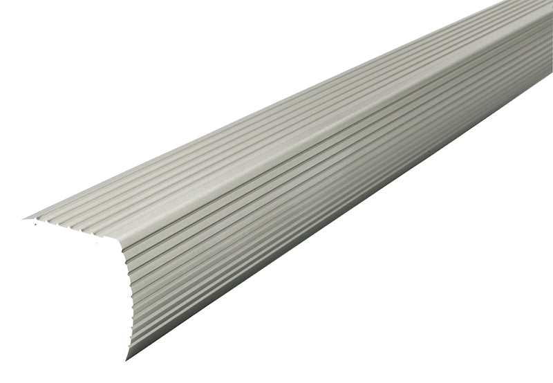 M-D M-D 43376 Fluted Stair Edging, 72 in L, Aluminum, Silver, Satin