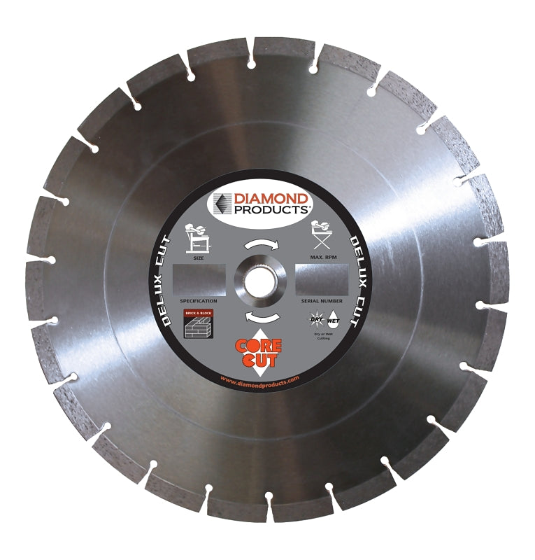 DIAMOND PRODUCTS Diamond Products 70499 Circular Saw Blade, 14 in Dia, 1 in Arbor, Diamond Cutting Edge