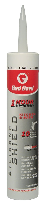 RED DEVIL Red Devil 0826KB Silicone Shield, Translucent/Clear, 9 oz Cartridge PAINT RED DEVIL
