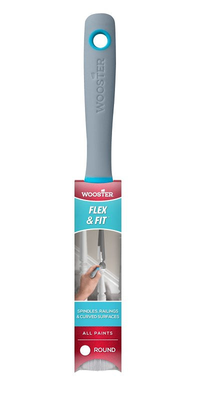 WOOSTER BRUSH Wooster FLEX & FIT 8712 Chalk Paint Brush, 1 in W, Round Brush, 2-1/2 in L Bristle, Polyester Blend Bristle