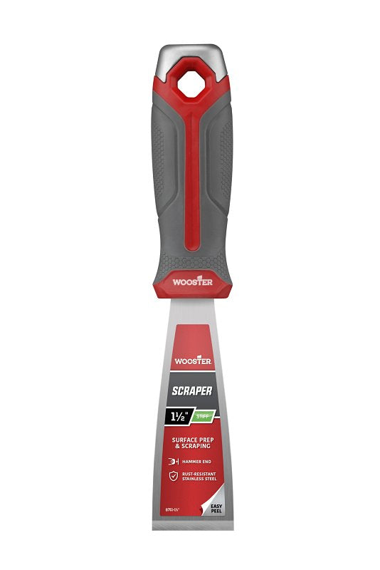 WOOSTER BRUSH Wooster 8751-1-1/2 Scraper, 1-1/2 in W Blade, Stiff Blade, Stainless Steel Blade