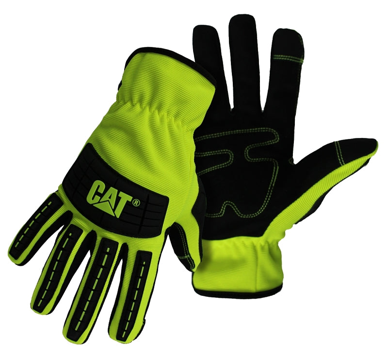 BOSS MFG Cat CAT0122502X Utility Gloves, Men's, 2XL, Open Cuff, Spandex, Green