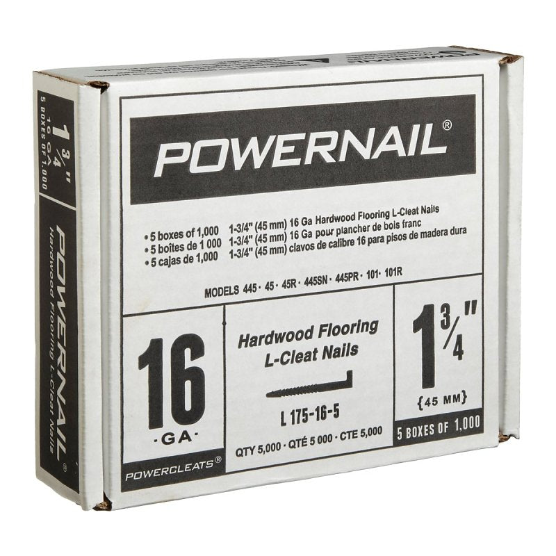 POWERNAIL COMPANY INC Powernail PowerCleats L175165 Floor Cleat, 1-3/4 in L, 16 ga, Carbon Steel, L-Shaped Head HARDWARE & FARM SUPPLIES POWERNAIL COMPANY INC