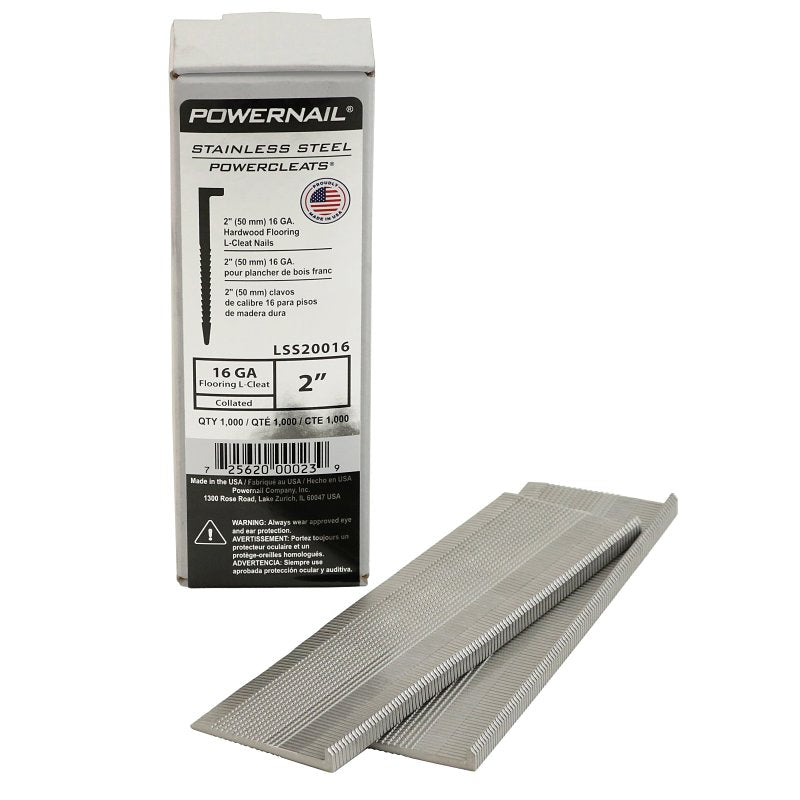 POWERNAIL COMPANY INC Powernail LSS20016 Flooring Nail, 2 in L, 16 ga Gauge, Stainless Steel, Chromium Nickel HARDWARE & FARM SUPPLIES POWERNAIL COMPANY INC