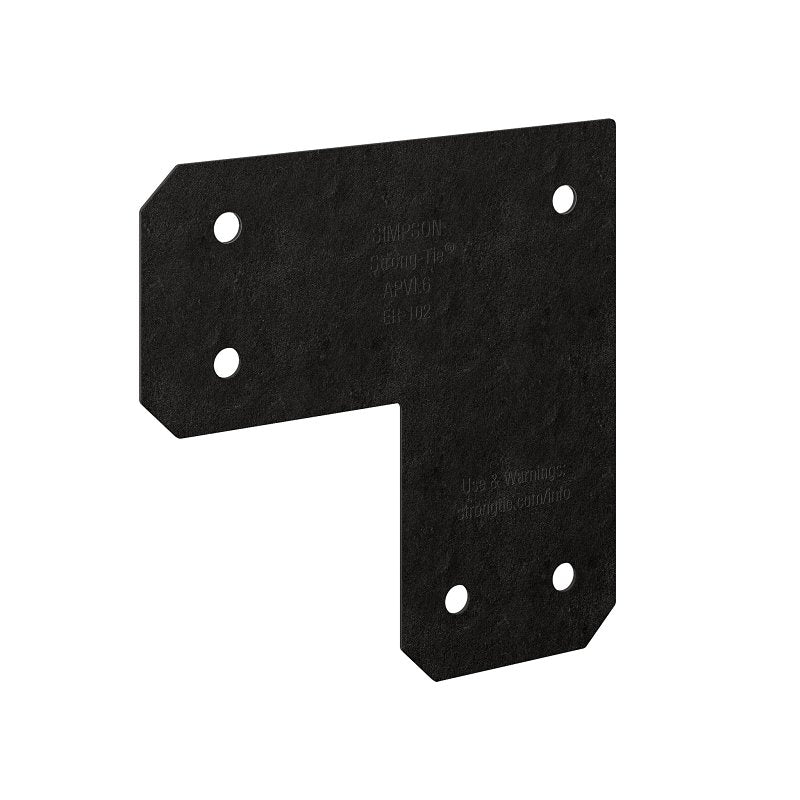 SIMPSON STRONG-TIE Simpson Strong-Tie APVL APVL6 Flat L-Strap Tie, 10-1/2 in L, 5 in W, Steel, Powder-Coated/ZMAX
