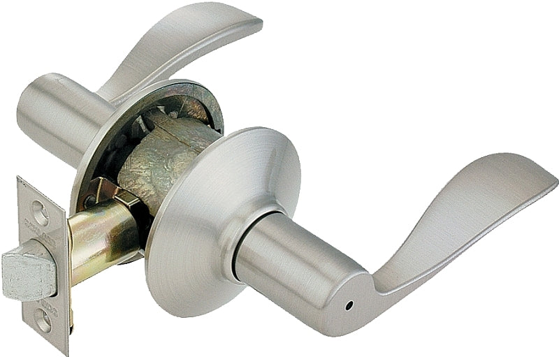 SCHLAGE LOCK Schlage Accent Series F40 ACC 619 Privacy Lever, Mechanical Lock, Satin Nickel, Metal, Residential, 2 Grade