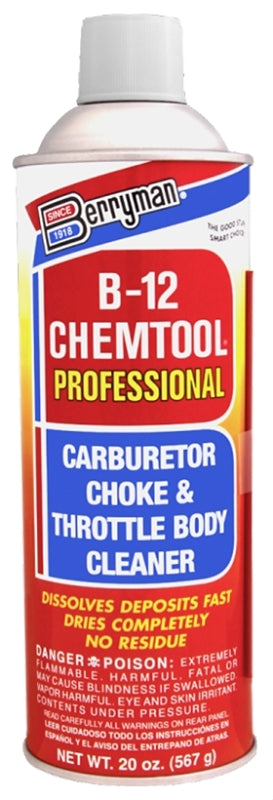 BERRYMAN PRODUCTS Berryman B-12 Chemtool 0120 Throttle Body Cleaner, 20 oz, Liquid, Aromatic AUTOMOTIVE BERRYMAN PRODUCTS