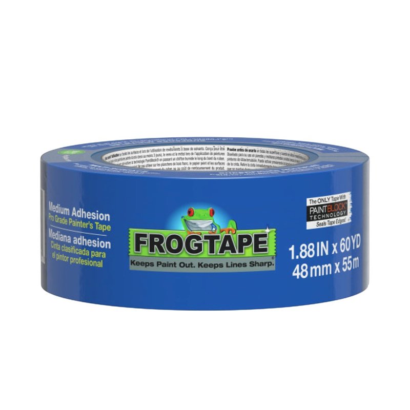 FROGTAPE FrogTape 106010 Premium Painter's Tape, 60 yd L, 1.88 in W, Crepe Backing, Blue