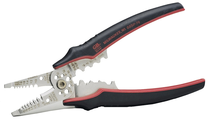 GB Gardner Bender GESP-70 Wire Stripper, 22 to 10 AWG Wire, 20 to 8 AWG Solid, 22 to 10 AWG Stranded Stripping ELECTRICAL GB