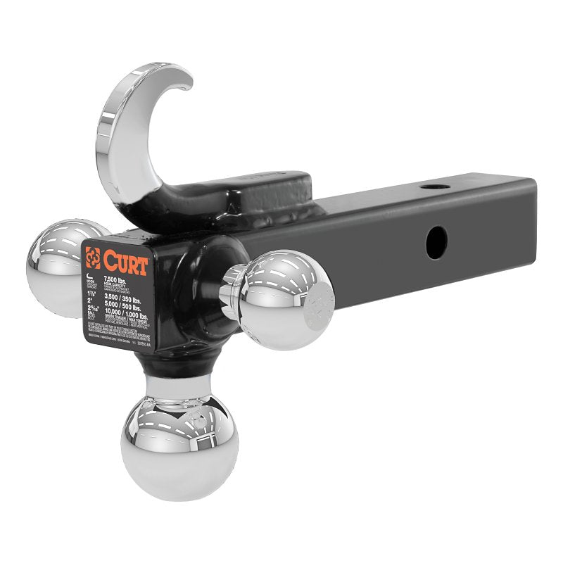 CURT Curt 45675 Ball-Mount, 1-7/8, 2, 2-5/16 in Dia Hitch Ball, Steel, Carbide