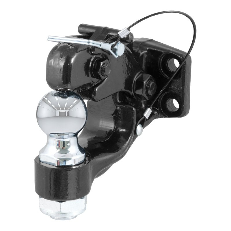 CURT Curt 48190 Ball and Pintle Combination, 10,000 lb, 16,000 lb Working Load, Powder-Coated, 2 in Dia Eye, Steel AUTOMOTIVE CURT