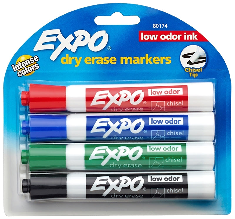 EXPO Expo 80174 Dry Erase Marker, Chisel Lead/Tip, Assorted Lead/Tip