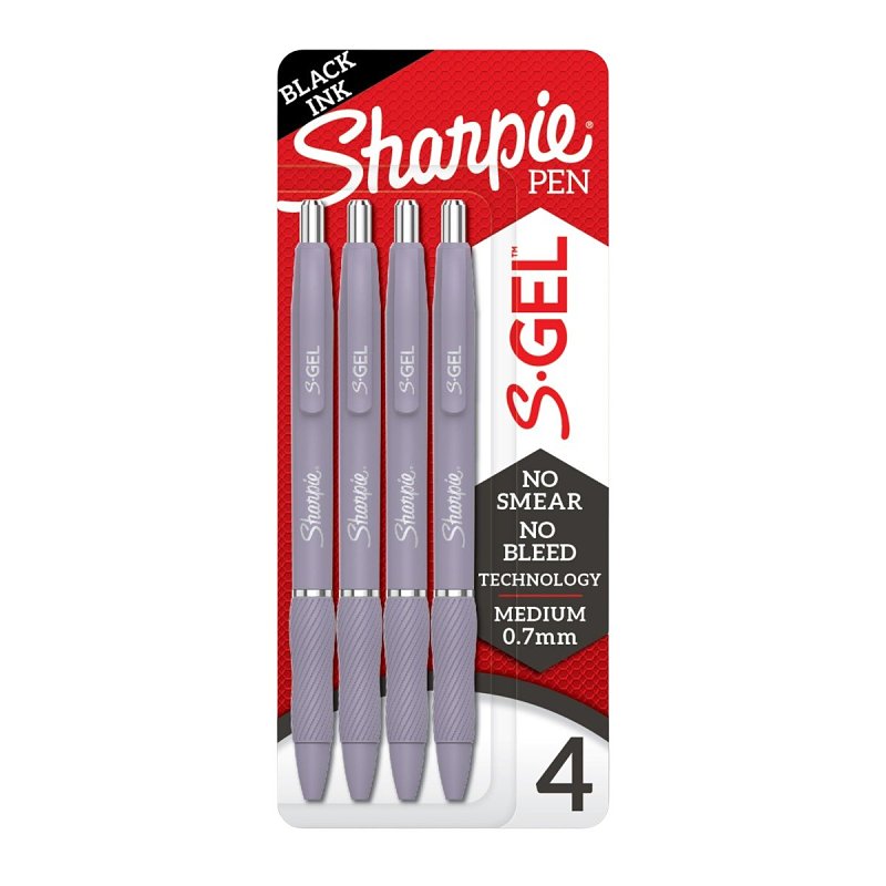 SHARPIE Sharpie S-Gel Series 2195670 Pen, 0.7 mm Tip, Medium Tip, Black Ink, Gel Ink, Contoured Grip