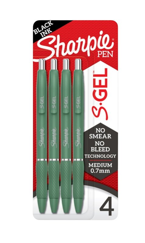 SHARPIE Sharpie S-Gel Series 2195731 Pen, 0.7 mm Tip, Medium Tip, Black Ink, Gel Ink, Contoured Grip